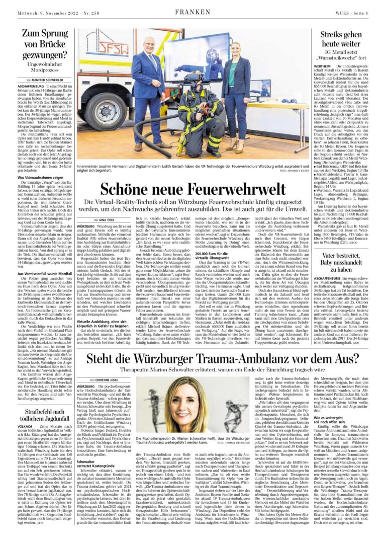 Zeitungsseite der Main-Post vom 9. November 2022