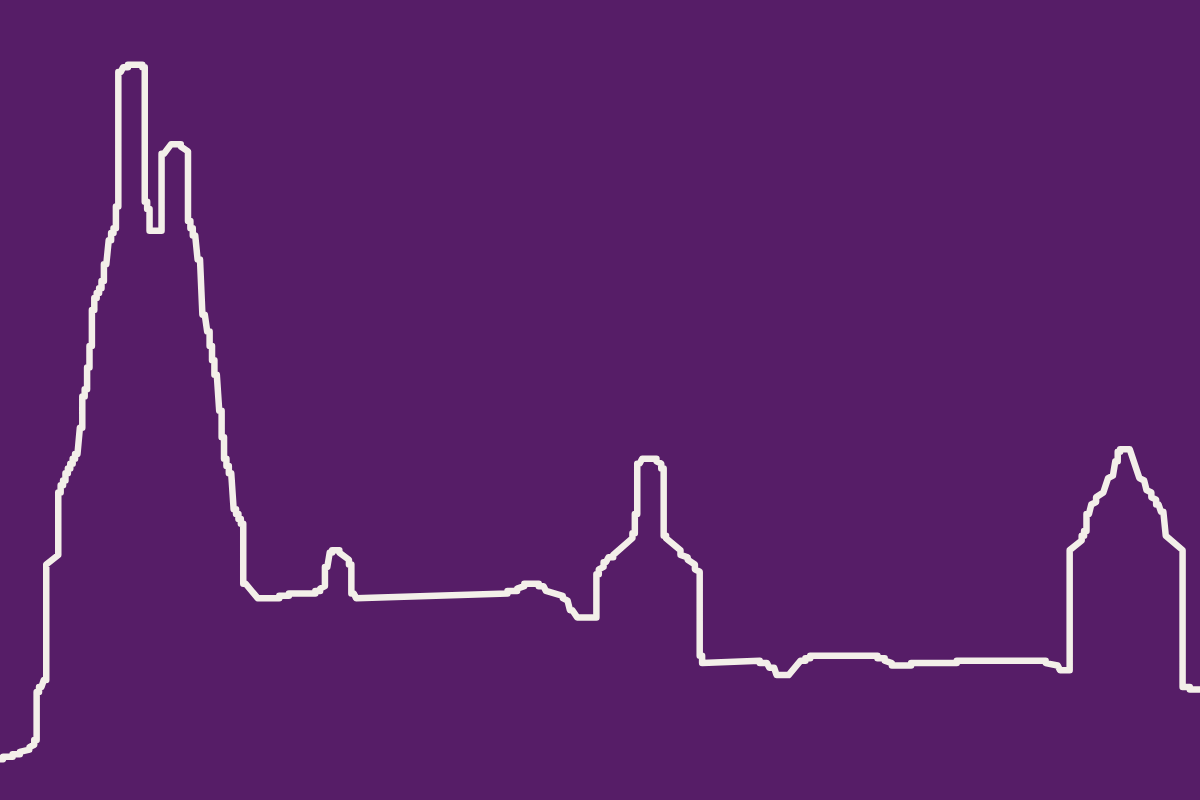 Skyline von Nürnberg als Linie